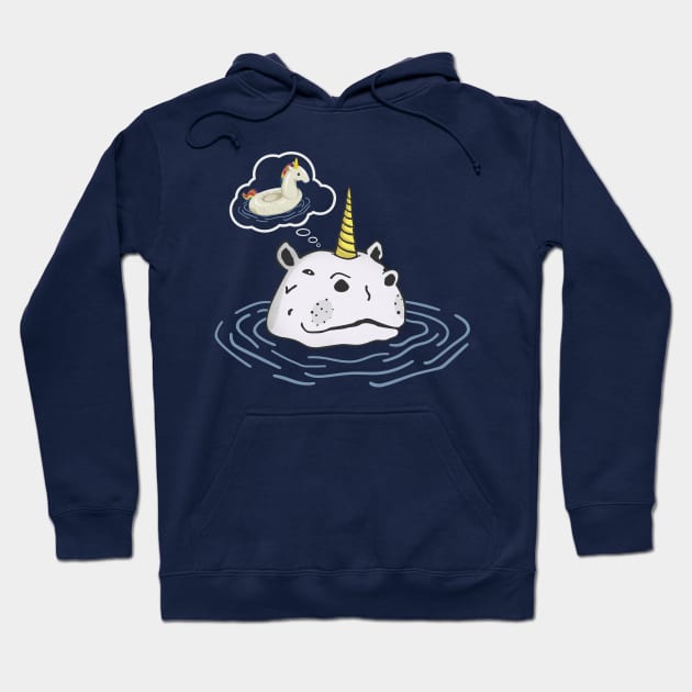 Hippo unicorn Hoodie by secondskin